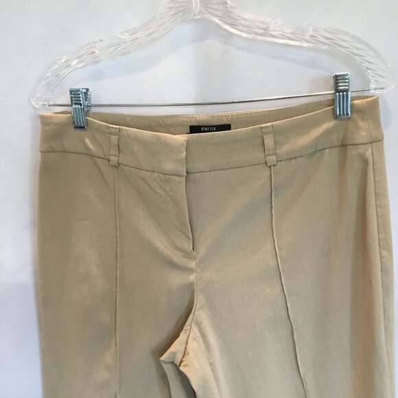 Style & Co Capris Khaki Stretch with Side Silver Buttons at Hem Women's Size 8 - Picture 3 of 9